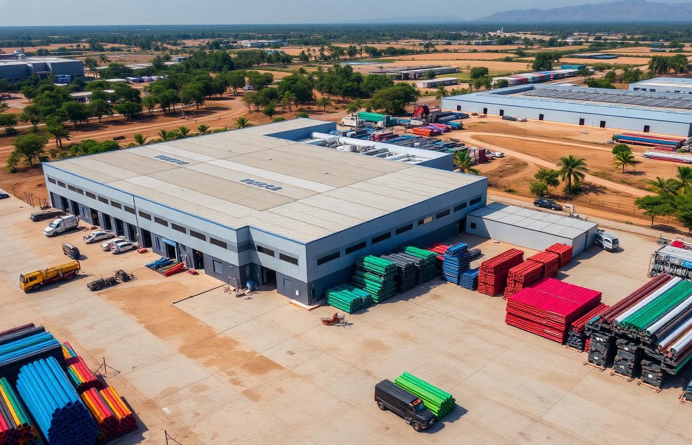 Aerial view of manufacturing facility